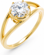 BY ADINA EDEN Moissanite Round Double Band Ring