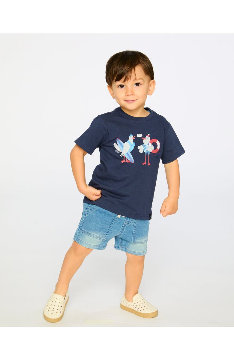 Deux par Deux Organic Cotton Seagull Graphic Short Sleeve T-Shirt, Alternate, color, Blue