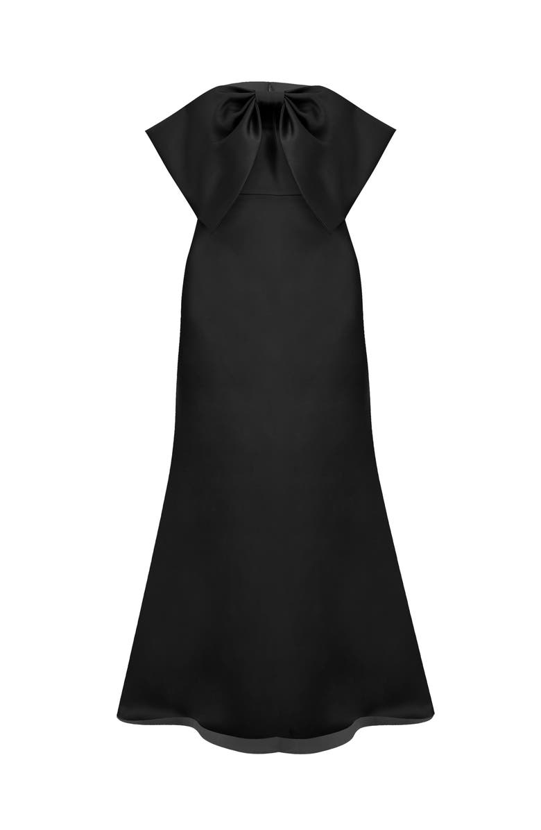 IVONNE Strapless Mermaid Gown with Bow, Alternate, color, Black