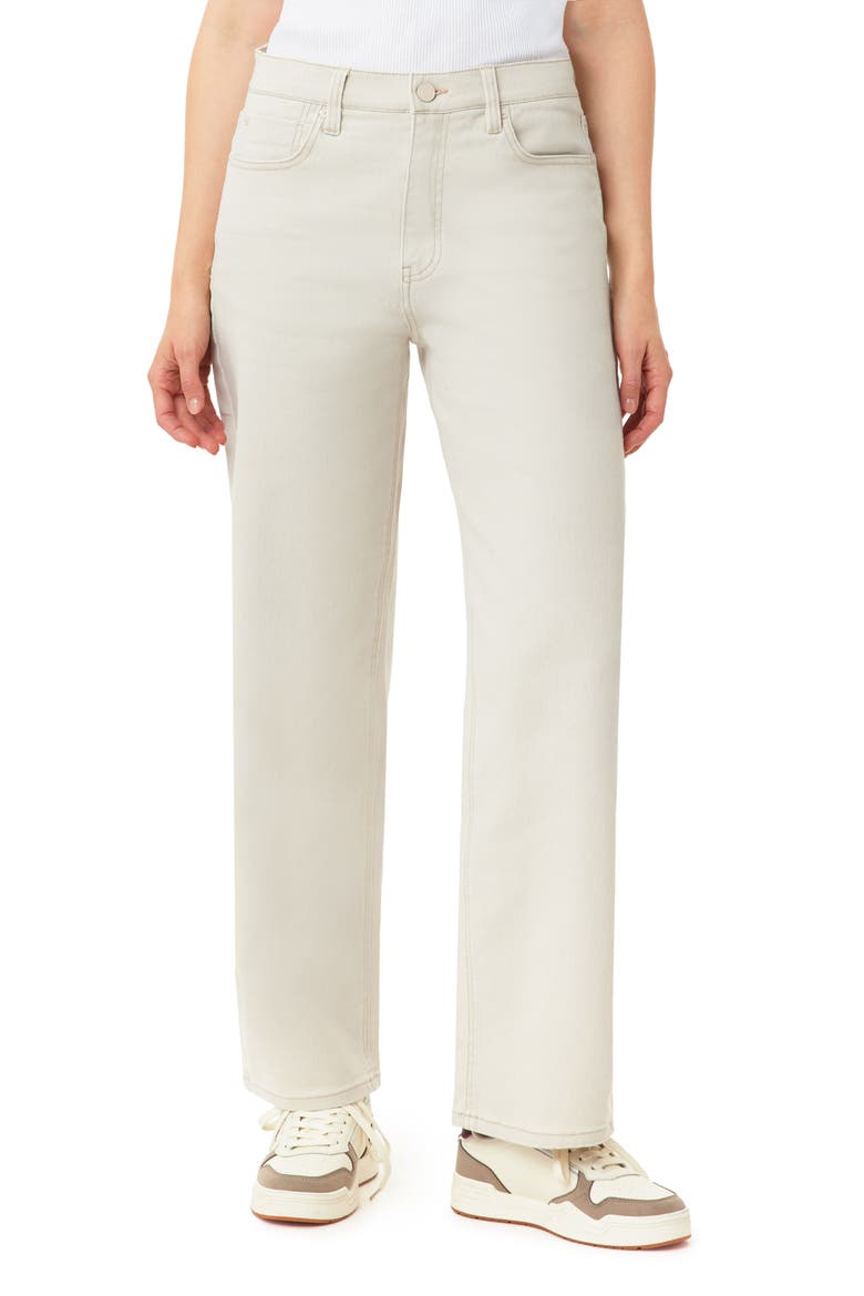 The Flow High Waist Straight Leg Jeans, Main, color, ECRU