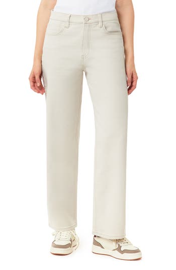 Scotch & Soda The Flow High Waist Straight Leg Jeans In Sand