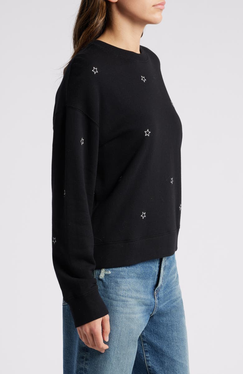 Rails Ramona Star Embroidered Sweatshirt, Alternate, color, Black/ Silver Star