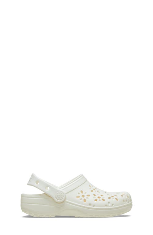 CROCS CROCS KIDS' CLASSIC FLORAL CUTOUT CLOG