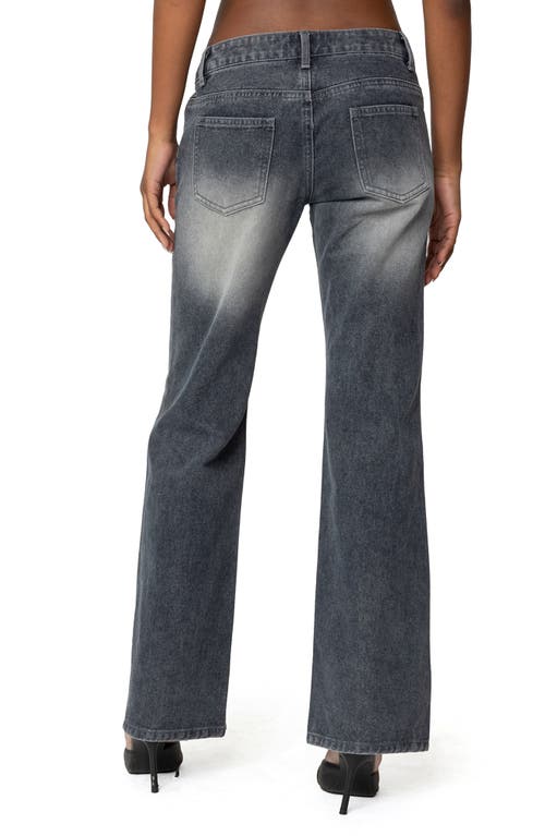 Edikted Alysse Low Rise Wide Leg Jeans In Gray-washed