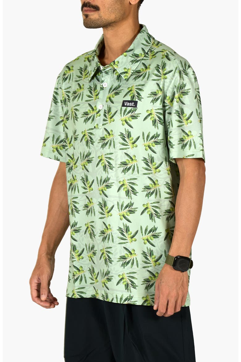 Peace In The Middle Aqua Terra Performance Polo, Alternate, color, OLIVE