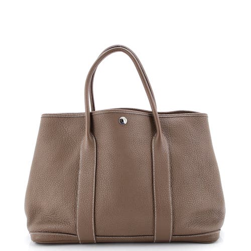 Pre-owned Hermes  Hermes Garden Party Tote Leather 36 In Brown
