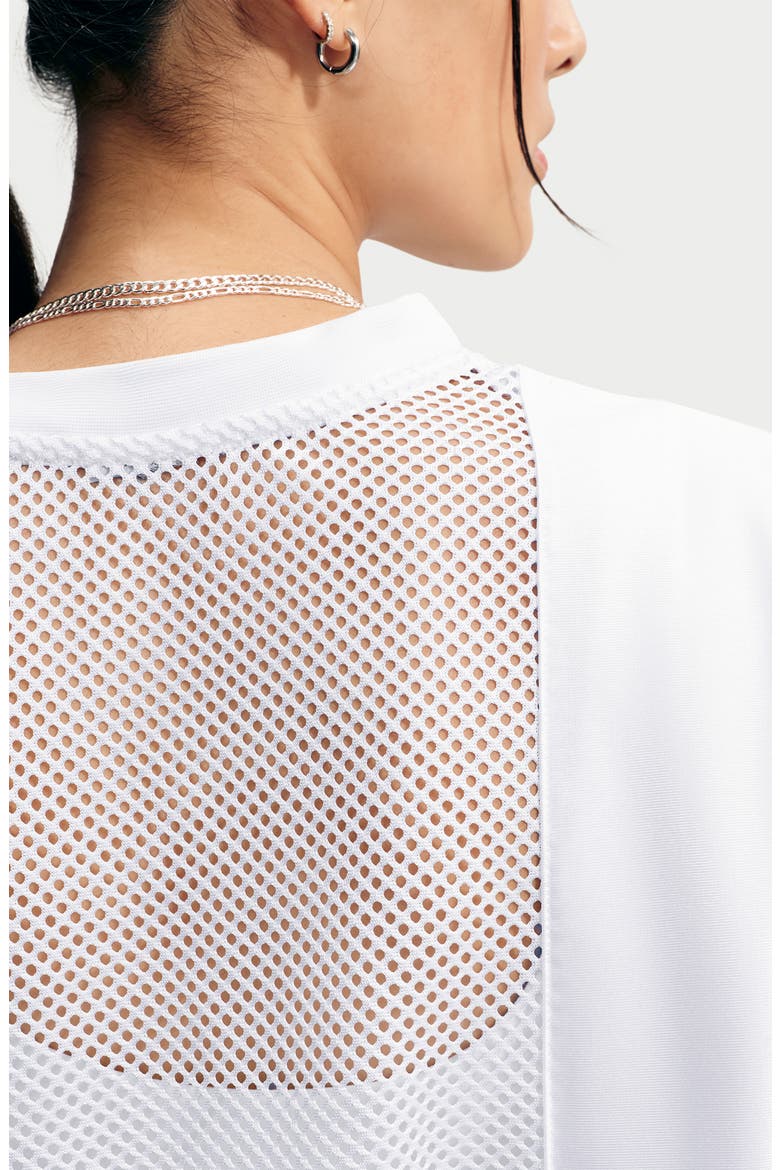 Sportswear Graphic Oversized Mesh Jersey, Alternate, color, WHITE/ UNIVERSITY RED