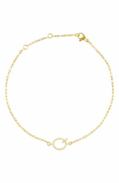 Pavé Cubic Zirconia Initial Anklet
