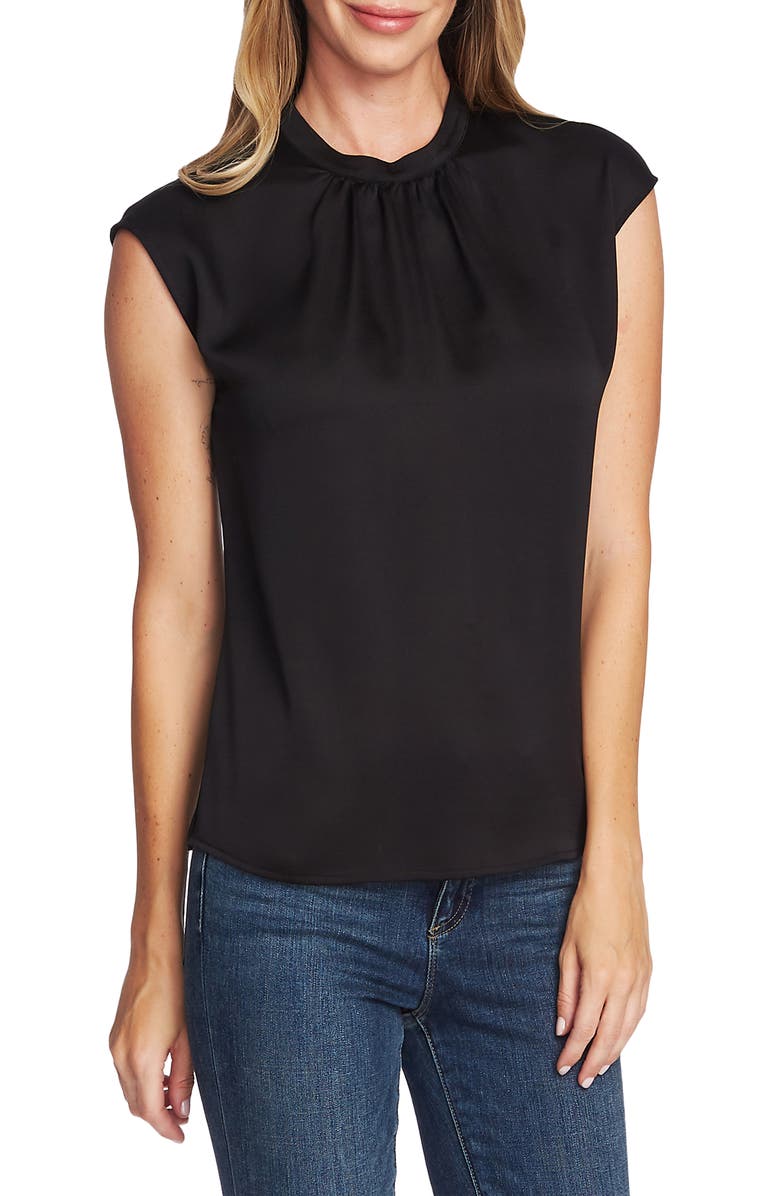Vince Camuto Pleated Neck Blouse, Main, color, 