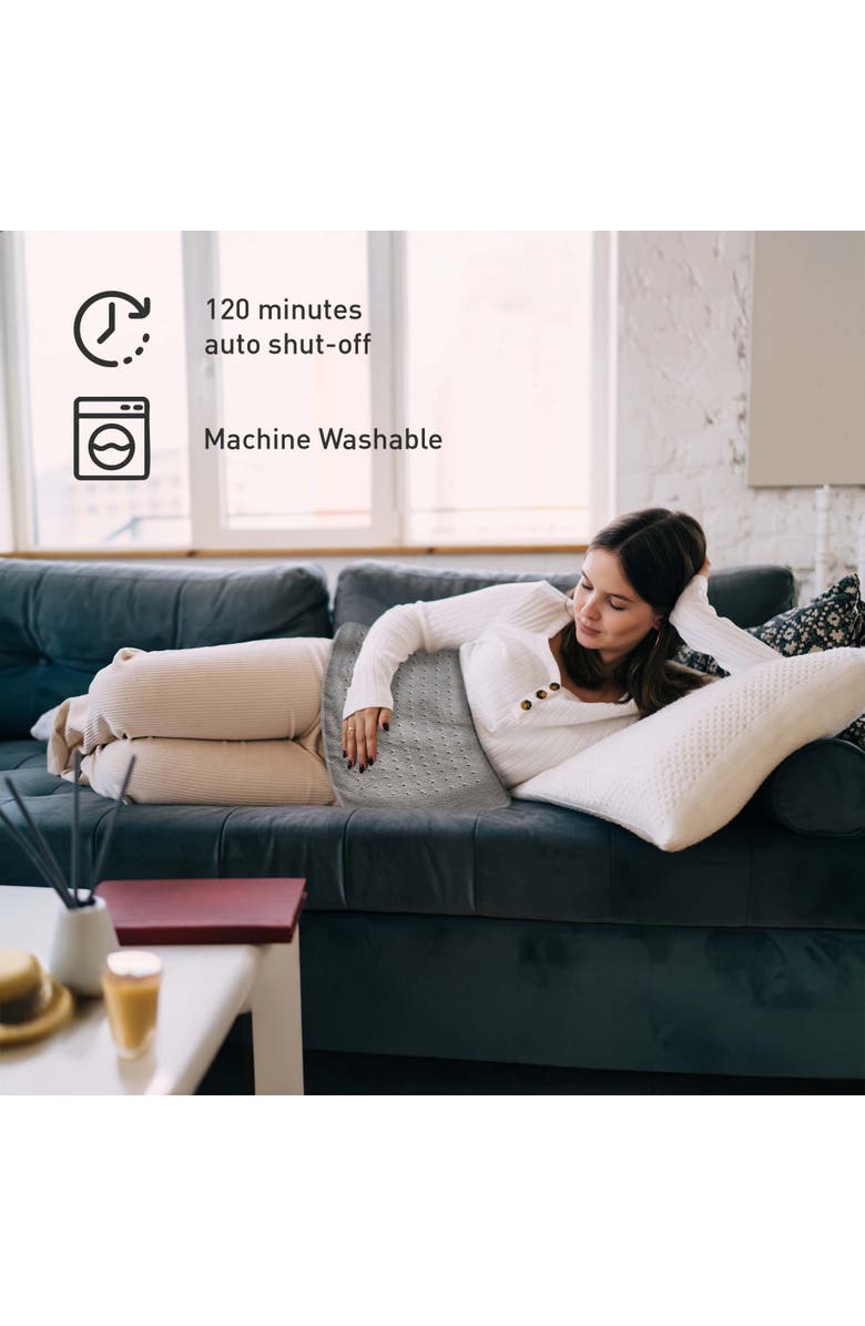 PURSONIC Heated Poncho Shawl & XL Full Body Heating Pad, Alternate, color, Grey