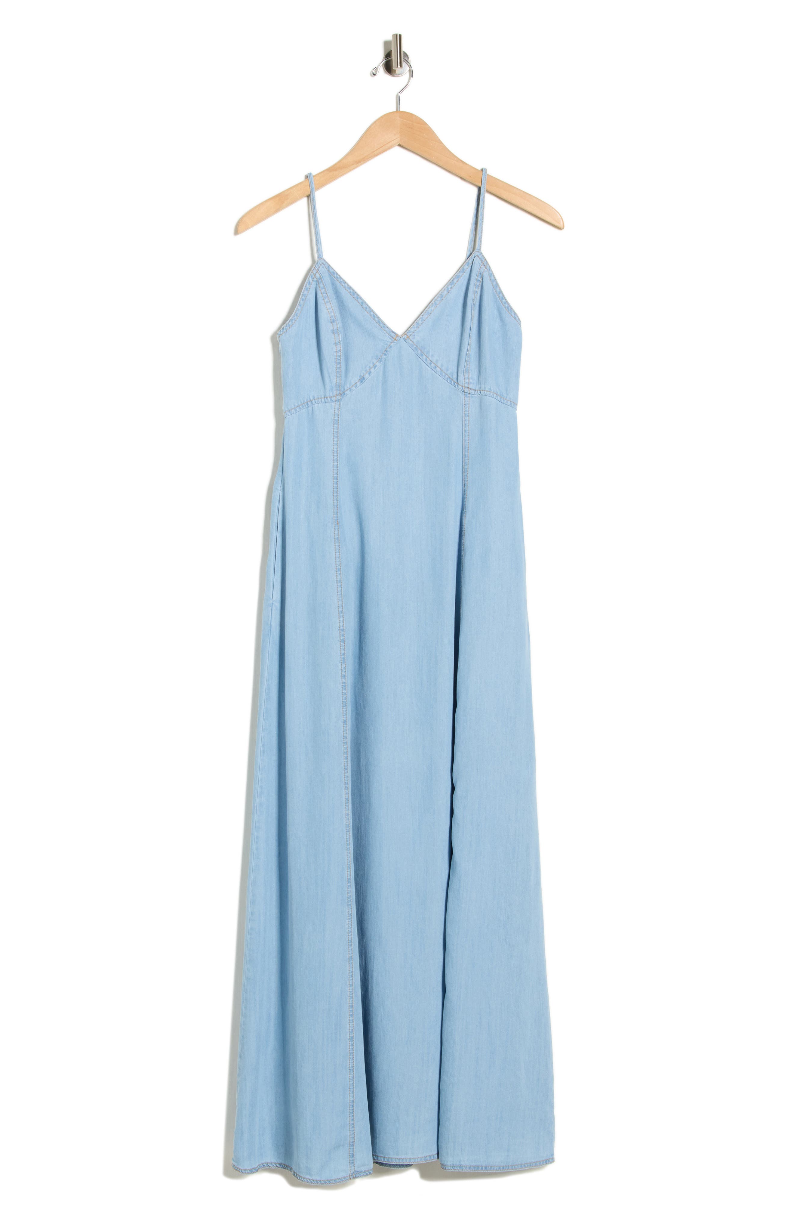 1.STATE Empire Waist Chambray Maxi Dress