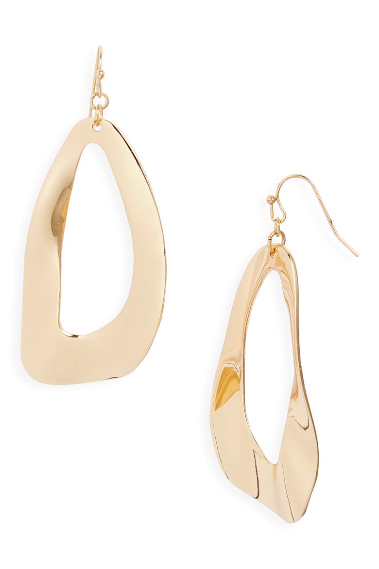 Organic Open Frontal Hoop Earrings, Main, color, GOLD