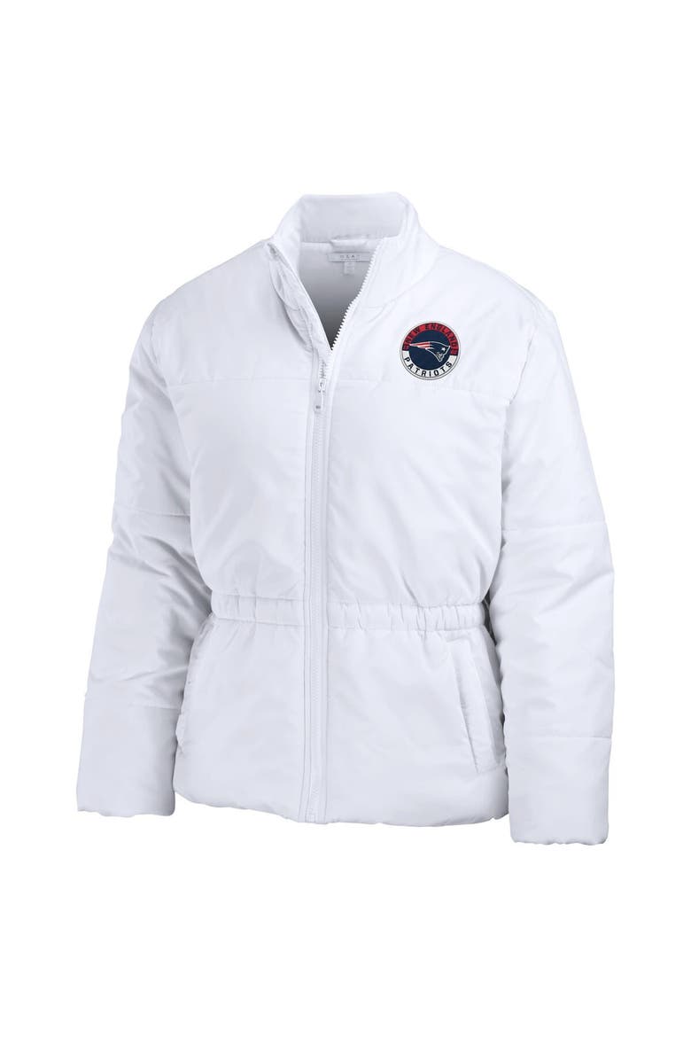 Women's WEAR by Erin Andrews  White New England Patriots Packaway Full-Zip Puffer Jacket, Alternate, color, White