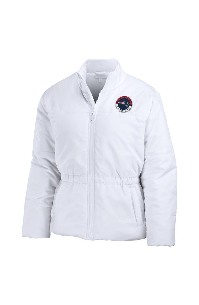 WEAR by Erin Andrews Women's WEAR by Erin Andrews  White New England Patriots Packaway Full-Zip Puffer Jacket, Alternate, color, White