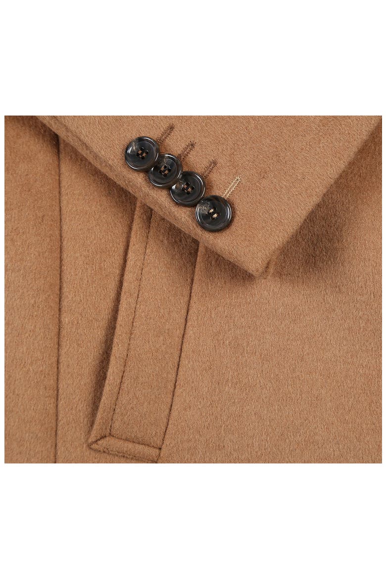 Wool Blend 3-Button 3/4 Length Top Coat, Alternate, color, CAMEL