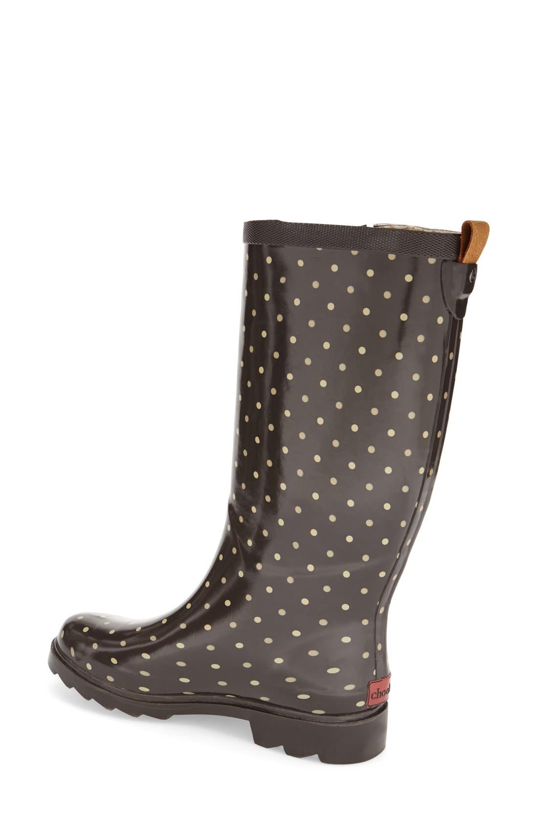 'Classic Dot' Rain Boot, Alternate, color, ESPRESSO