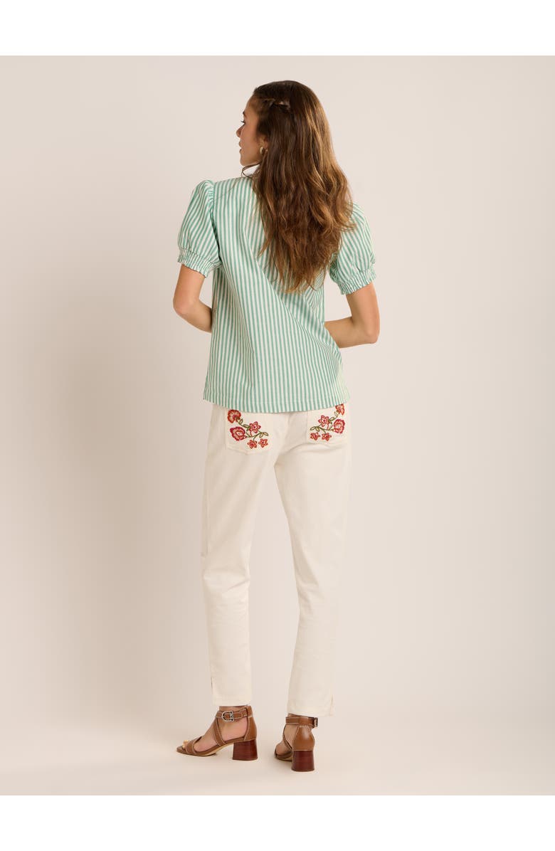 Brakeburn Bruni Sculpted Puff-Sleeve Blouse, Alternate, color, Green