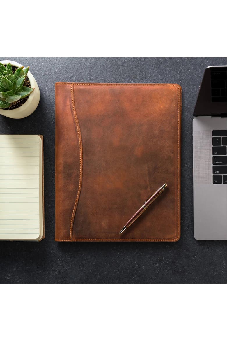 Falit Leather Folio | Handmade Leather Padfolio, Alternate, color, Brown