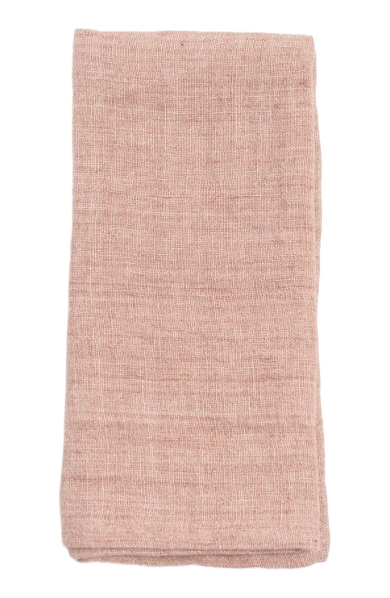 Creative Women Stone Washed Linen Napkins - Set of 4, Main, color, Pink