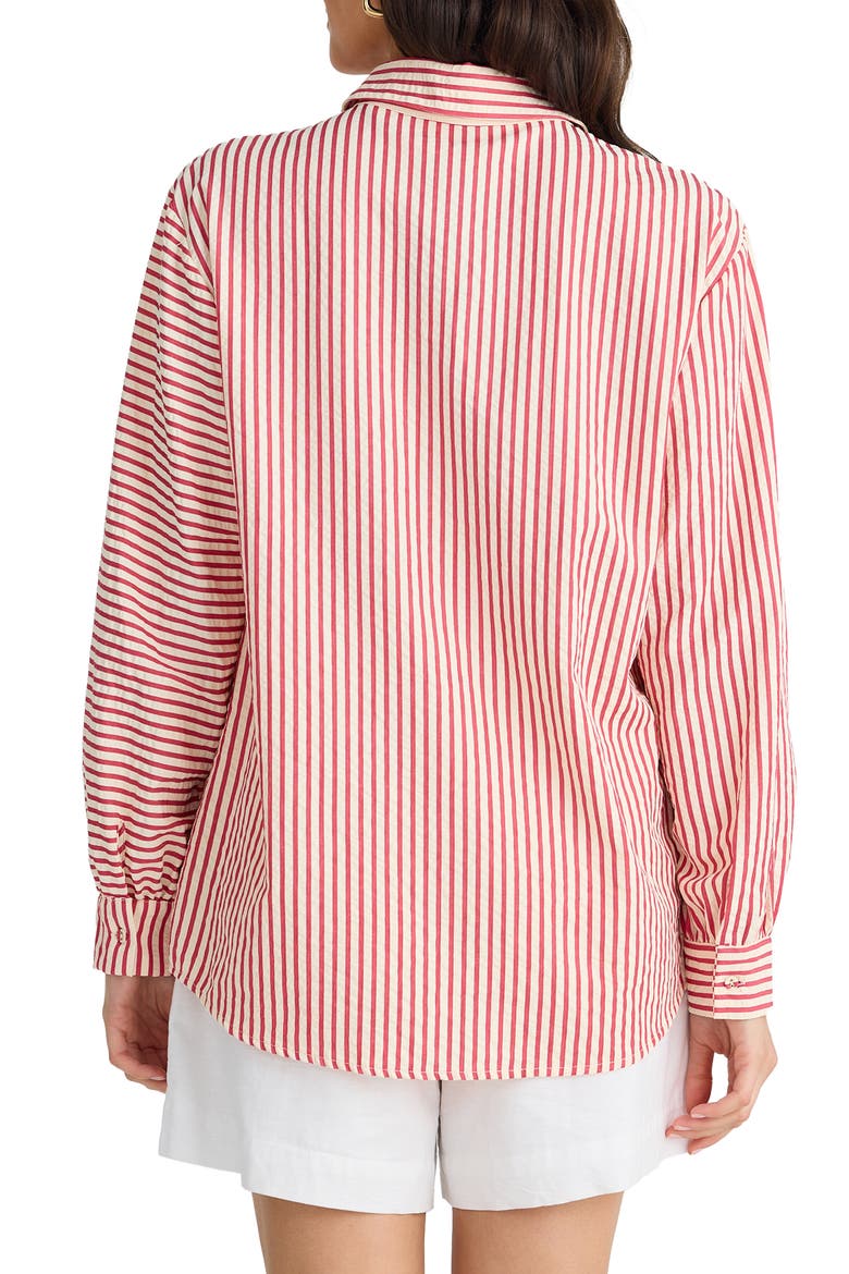 Audrey Stripe Shirt, Alternate, color, WHITE W RED STRIPE