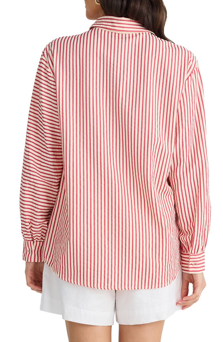 Brave+True Audrey Stripe Shirt, Alternate, color, White W Red Stripe