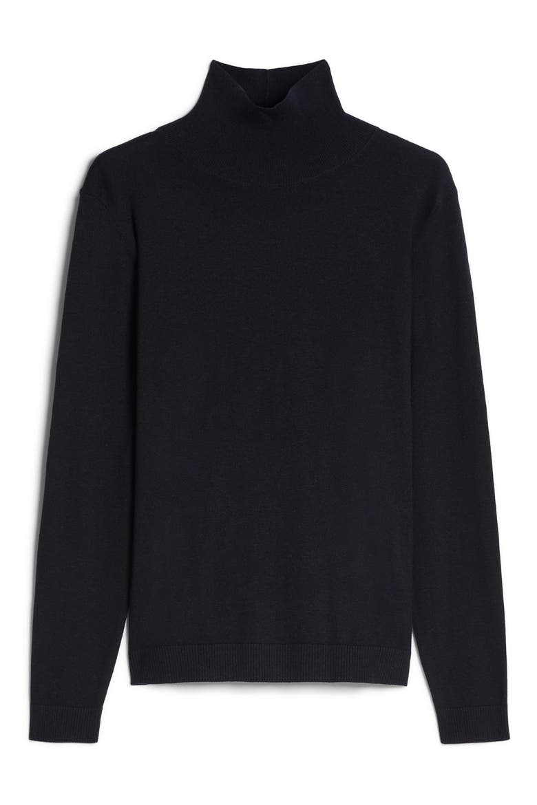 Kiku Silk & Wool Blend Turtleneck Sweater, Main, color, NAVY
