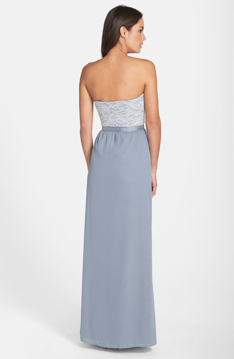 Paper Crown by Lauren Conrad 'Hannah' Lace Bodice Crepe Gown, Alternate, color, 