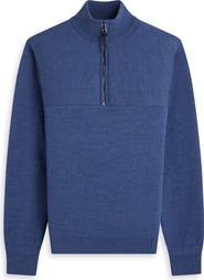 Bugatchi Merino Wool Quarter Zip Polo Sweater