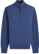 Bugatchi Merino Wool Quarter Zip Polo Sweater