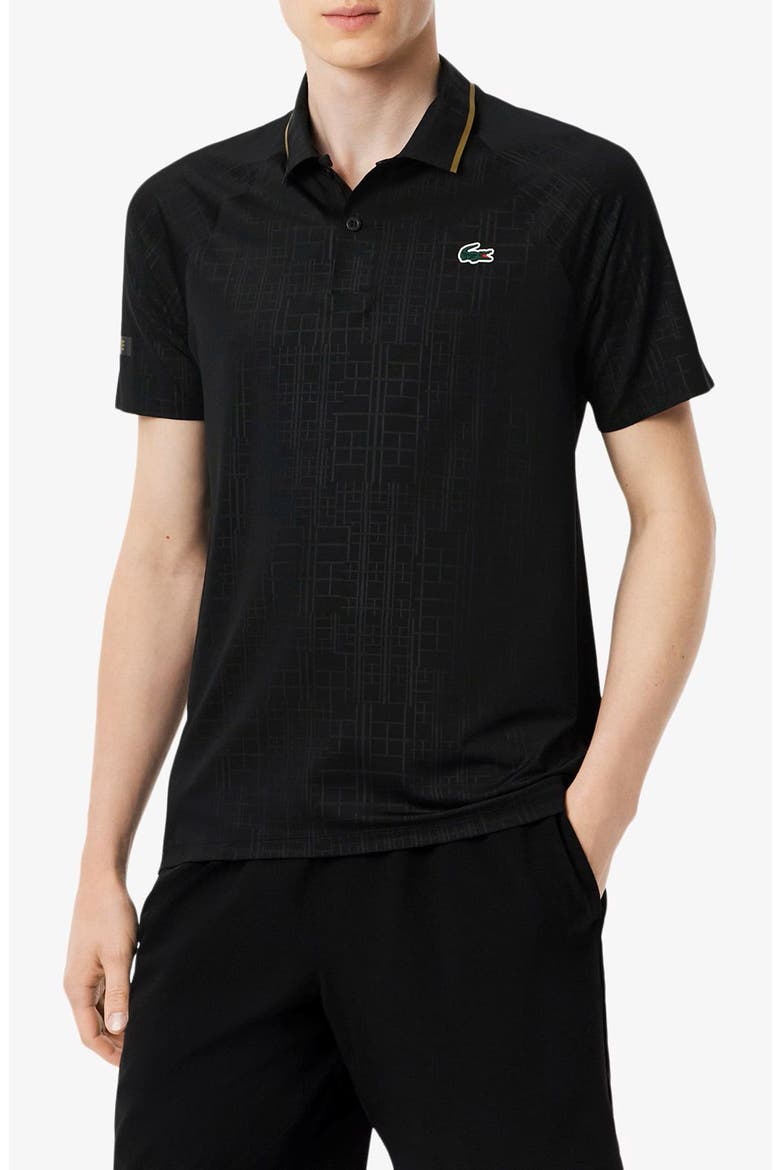 Tennis Performance Slim Fit Polo, Main, color, BLACK