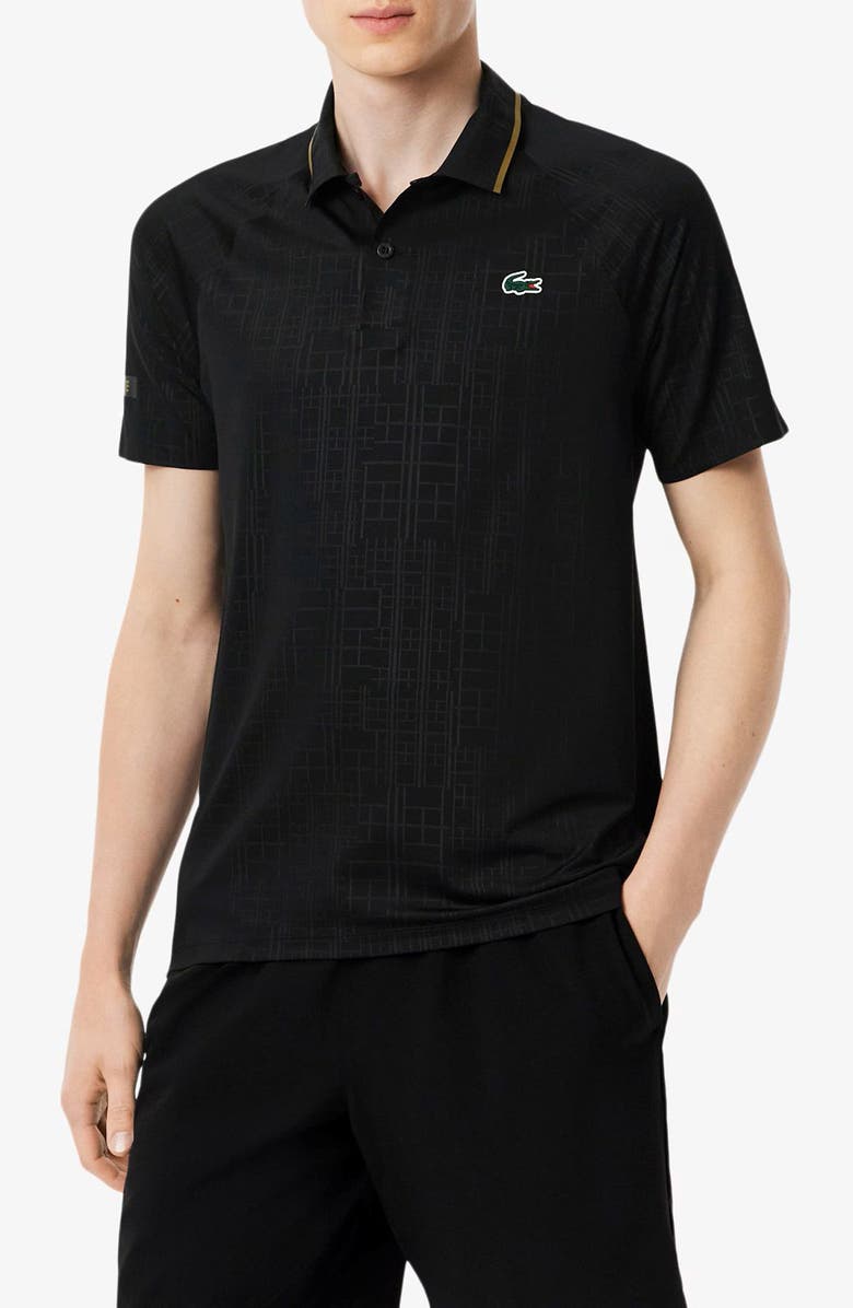 Lacoste Tennis Performance Slim Fit Polo, Main, color, Black