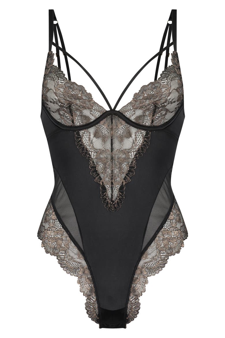 Lexi Underwire Teddy, Alternate, color, CAVIAR
