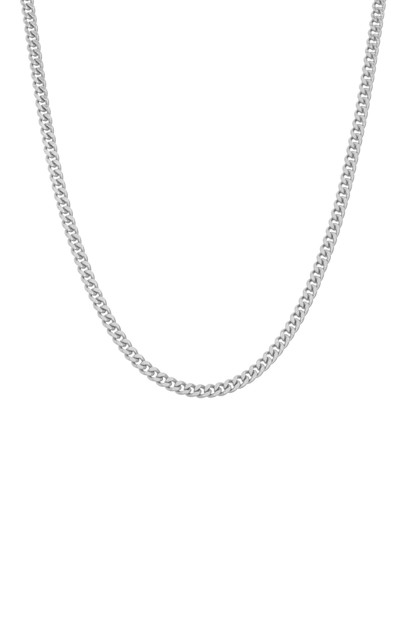 FZN Sterling Silver Curb Chain Necklace