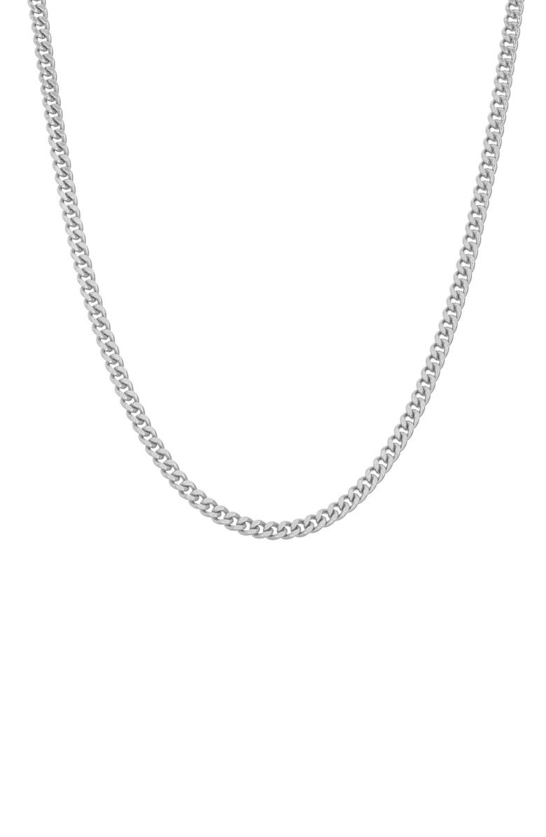 FZN Sterling Silver Curb Chain Necklace, Main, color, Silver