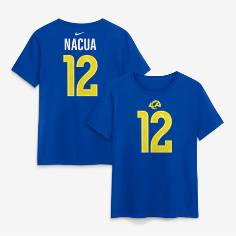 Women's Nike Puka Nacua Royal Los Angeles Rams Name & Number T-Shirt