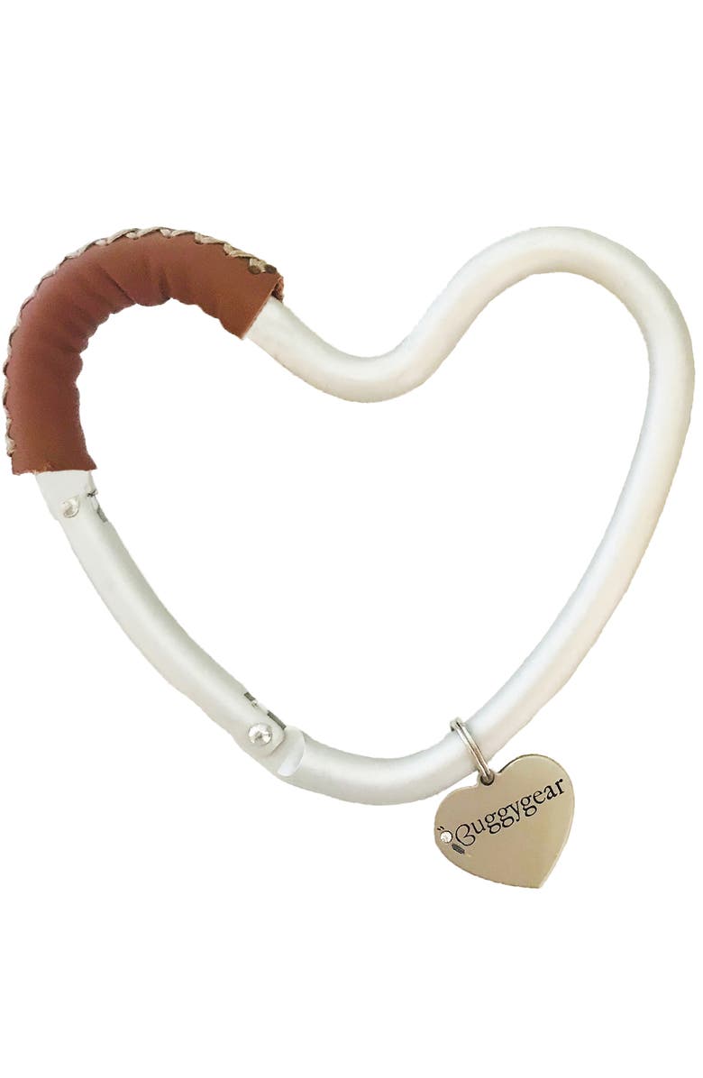 BuggyGear Heart Shaped Stroller Hook, Alternate, color, Silver/ Brown