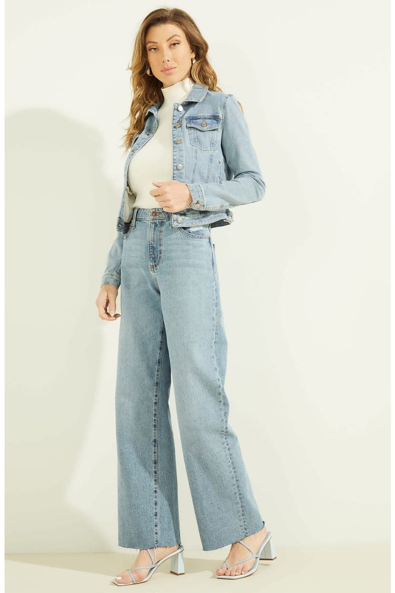 Sexy Denim Trucker Jacket, Alternate, color, ARWA-BRIGH