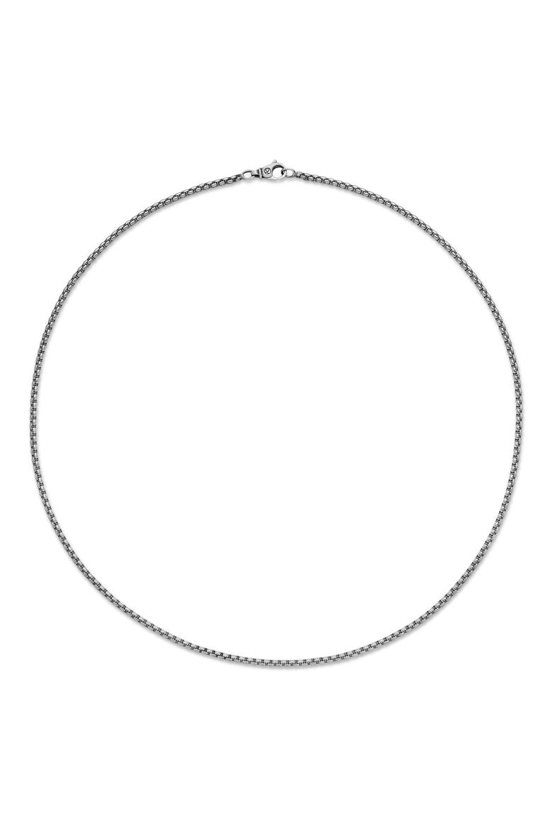 Men's Box Chain Necklace in Grey Titanium, 2.7mm, Alternate, color, TITANIUM/ SILVER