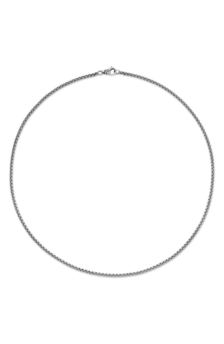 Men's Box Chain Necklace in Grey Titanium, 2.7mm