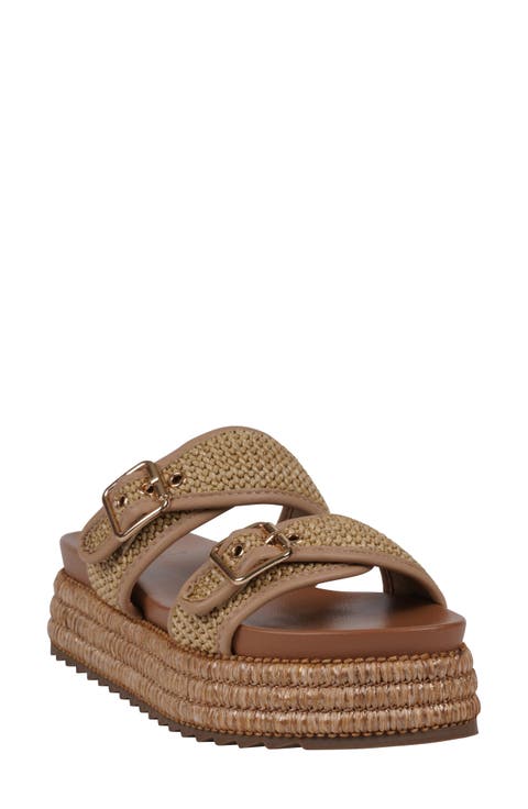 Lorena Raffia Platform Slide Sandal (Women)