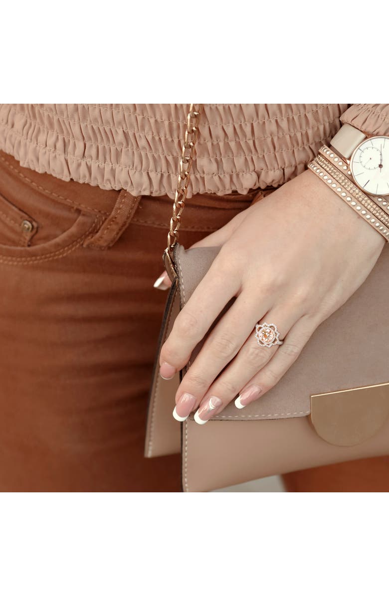 Julianna B. Morganite & Diamond Quatrefoil Ring 14k, Alternate, color, Morganite