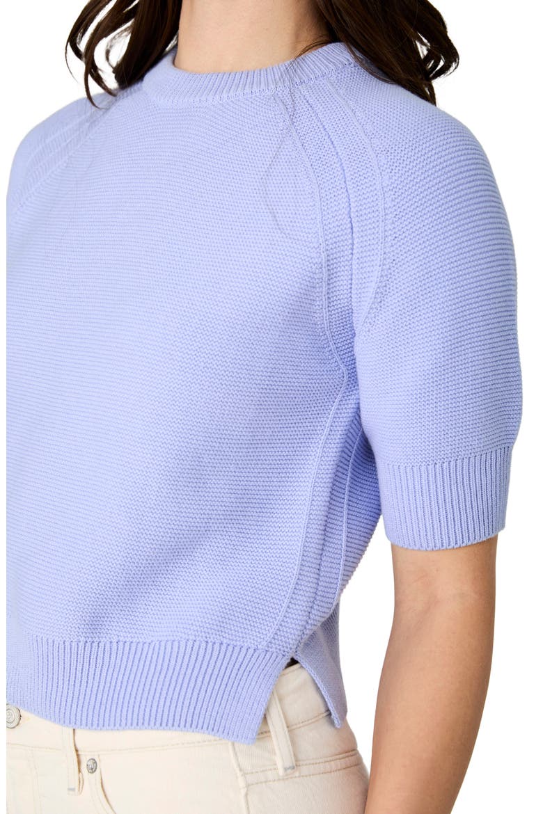 Lily Mozart Short Sleeve Cotton Sweater, Alternate, color, BLUEBELL