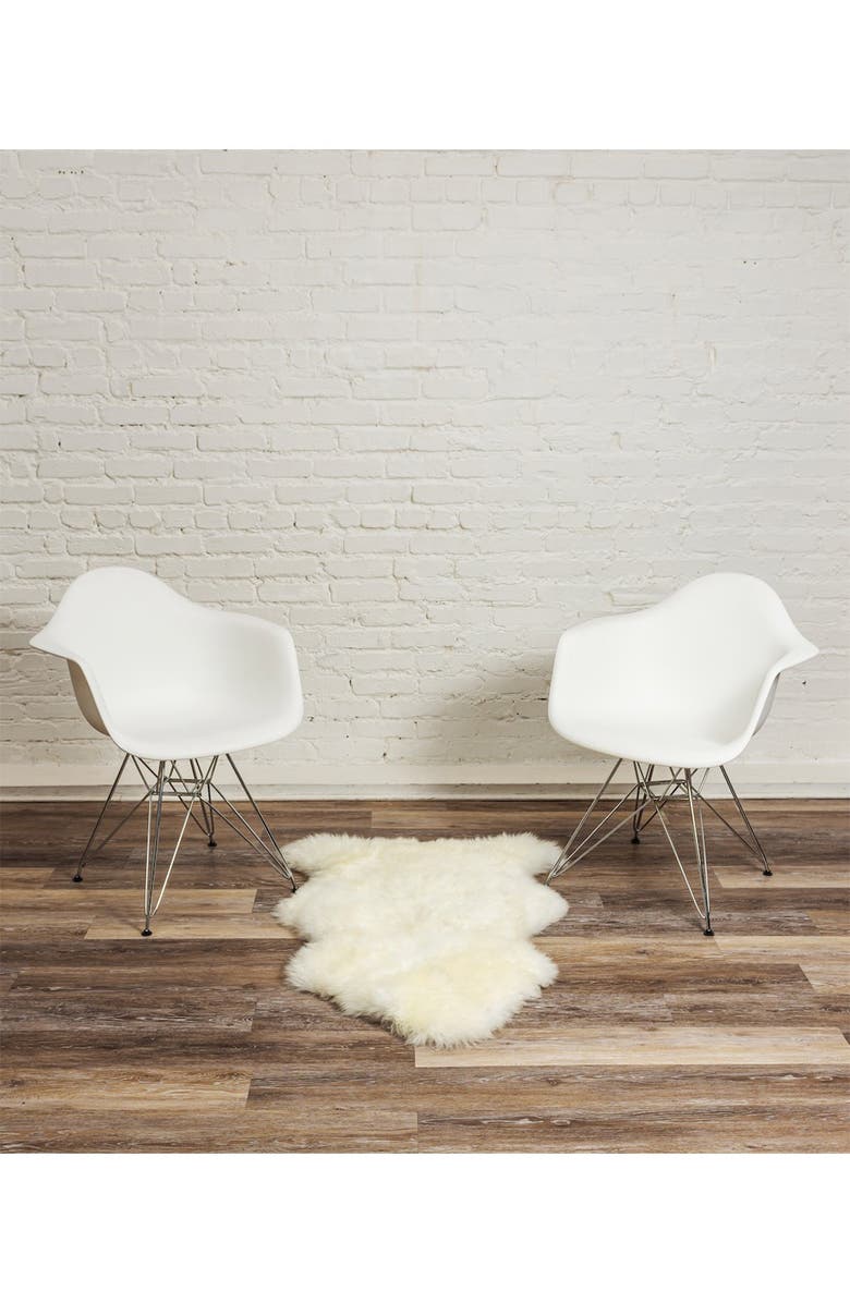 NATURAL Milan Genuine Sheepskin Shearling Throw 24" x 36", Alternate, color, Ivory