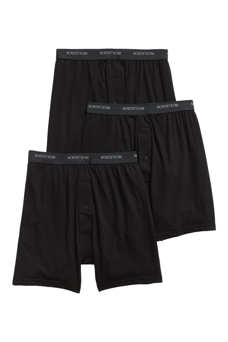 3-Pack Supima® Cotton Boxers, Main, color, BLACK