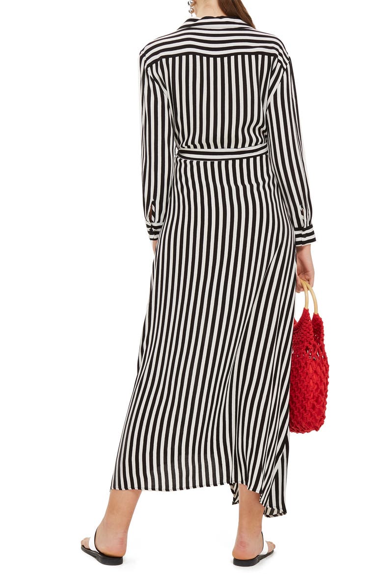 Stripe Wrap Midi Shirtdress, Alternate, color, BLACK MULTI