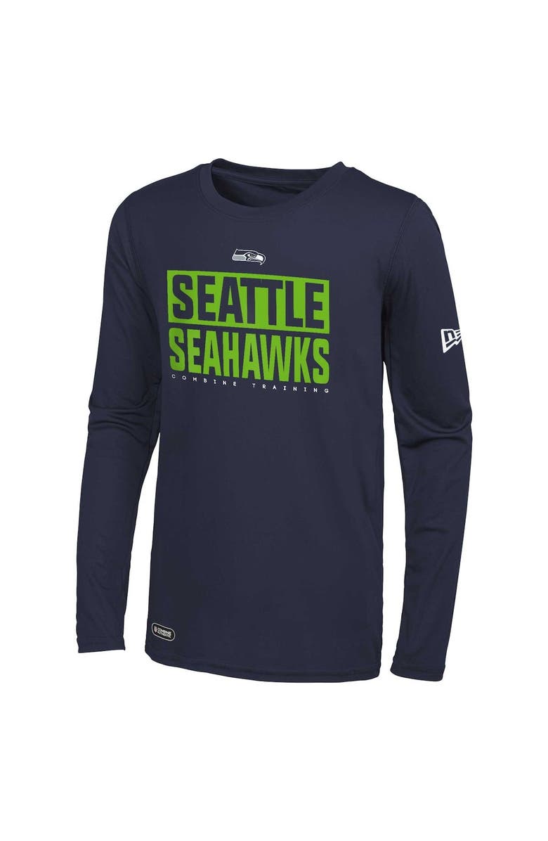 New Era Men's New Era College Navy Seattle Seahawks Combine Authentic Offsides Long Sleeve T-Shirt, Main, color, Navy