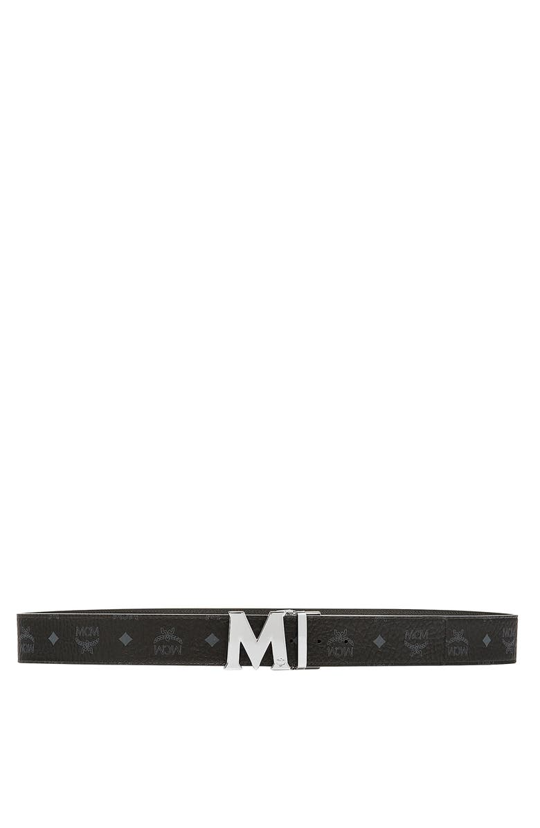 MCM Claus M Reversible Belt 1.75" in Visetos, Alternate, color, Black