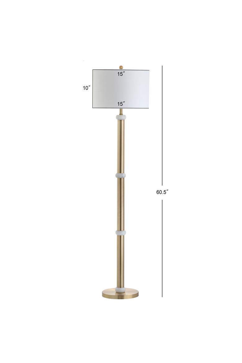 Gregory Metal/Marble LED Floor Lamp, Alternate, color, Brass Gold/White