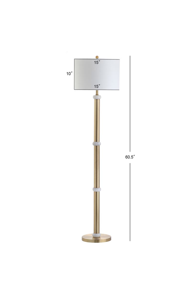 JONATHAN Y Gregory Metal/Marble LED Floor Lamp, Alternate, color, Brass Gold/White