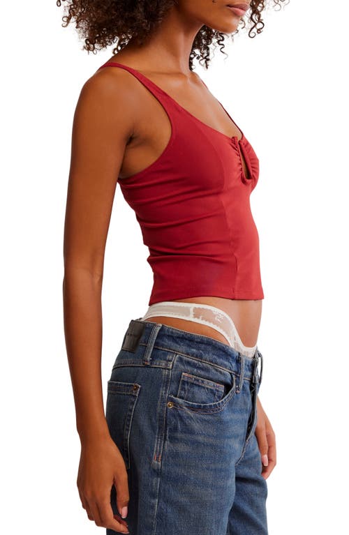 Free People Ahead Of The Curve Camisole In Burgundy